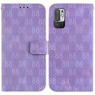 For Xiaomi Redmi Note 10 5G / Poco M3 Pro Double 8-shaped Embossed Leather Phone Case(Purple)