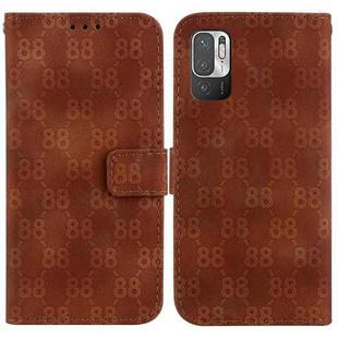 For Xiaomi Redmi Note 10 5G / Poco M3 Pro Double 8-shaped Embossed Leather Phone Case(Brown)