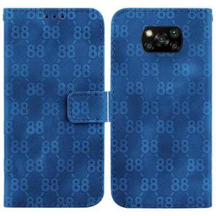 For Xiaomi Poco X3 NFC / X3 / X3 Pro Double 8-shaped Embossed Leather Phone Case(Blue)