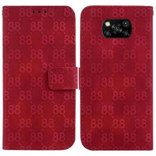 For Xiaomi Poco X3 NFC / X3 / X3 Pro Double 8-shaped Embossed Leather Phone Case(Red)