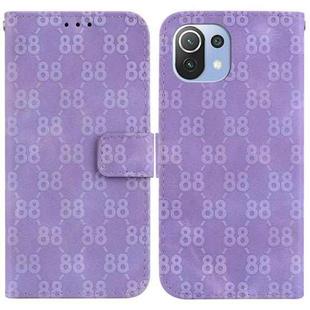 For Xiaomi Mi 11 Lite 4G/5G Double 8-shaped Embossed Leather Phone Case(Purple)