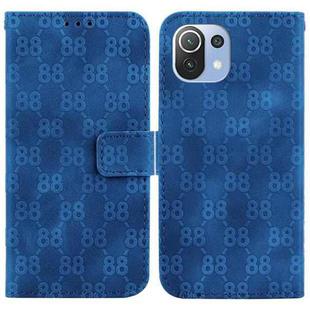 For Xiaomi Mi 11 Lite 4G/5G Double 8-shaped Embossed Leather Phone Case(Blue)