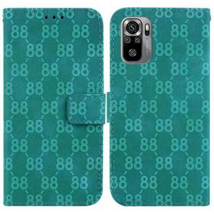 For Xiaomi Redmi Note 10 4G / Note 10S Double 8-shaped Embossed Leather Phone Case(Green)