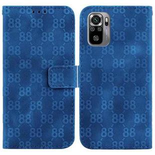 For Xiaomi Redmi Note 10 4G / Note 10S Double 8-shaped Embossed Leather Phone Case(Blue)