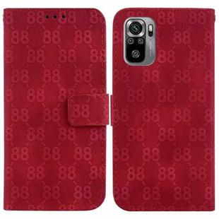 For Xiaomi Redmi Note 10 4G / Note 10S Double 8-shaped Embossed Leather Phone Case(Red)