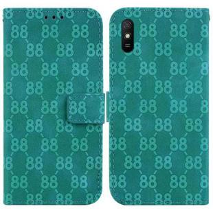 For Xiaomi Redmi 9A Double 8-shaped Embossed Leather Phone Case(Green)