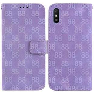 For Xiaomi Redmi 9A Double 8-shaped Embossed Leather Phone Case(Purple)