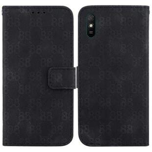 For Xiaomi Redmi 9A Double 8-shaped Embossed Leather Phone Case(Black)