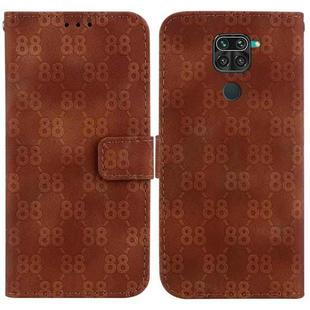 For Xiaomi Redmi Note 9 / 10X 4G Double 8-shaped Embossed Leather Phone Case(Brown)
