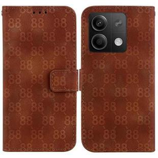 For Xiaomi Redmi Note 13 5G Double 8-shaped Embossed Leather Phone Case(Brown)