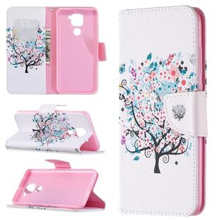 For Xiaomi Redmi Note 9 Colored Drawing Pattern Horizontal Flip Leather Case with Holder & Card Slots & Wallet(Little Tree)