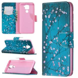 For Xiaomi Redmi Note 9 Colored Drawing Pattern Horizontal Flip Leather Case with Holder & Card Slots & Wallet(Plum Blossom)