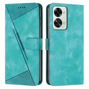 For OnePlus Nord 2T 5G Dream Triangle Leather Phone Case with Lanyard(Green)