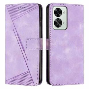 For OnePlus Nord 2T 5G Dream Triangle Leather Phone Case with Lanyard(Purple)