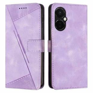 For OnePlus Nord CE3 / CE 3 Lite Dream Triangle Leather Phone Case with Lanyard(Purple)