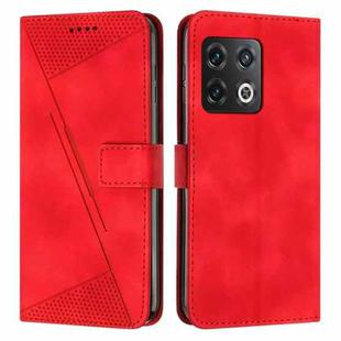 For OnePlus 10 Pro 5G Dream Triangle Leather Phone Case with Lanyard(Red)