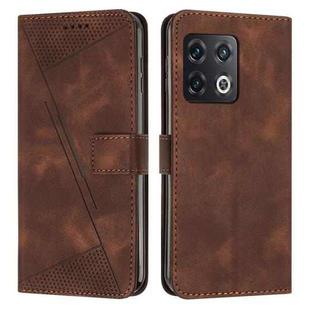 For OnePlus 10 Pro 5G Dream Triangle Leather Phone Case with Lanyard(Brown)