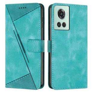 For OnePlus 10T / Ace 5G Dream Triangle Leather Phone Case with Lanyard(Green)