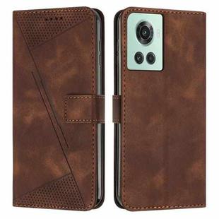 For OnePlus 10T / Ace 5G Dream Triangle Leather Phone Case with Lanyard(Brown)