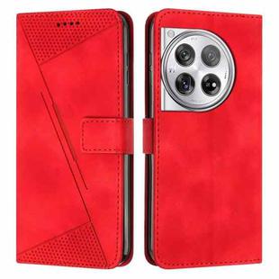For OnePlus 12 Dream Triangle Leather Phone Case with Lanyard(Red)
