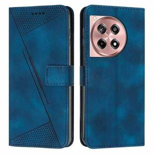 For OnePlus 12R / Ace 3 5G Dream Triangle Leather Phone Case with Lanyard(Blue)