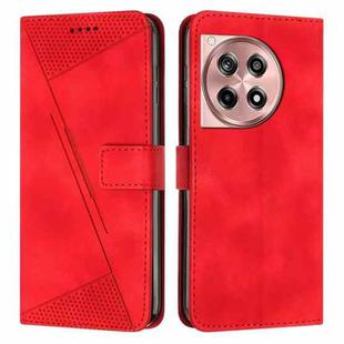 For OnePlus 12R / Ace 3 5G Dream Triangle Leather Phone Case with Lanyard(Red)