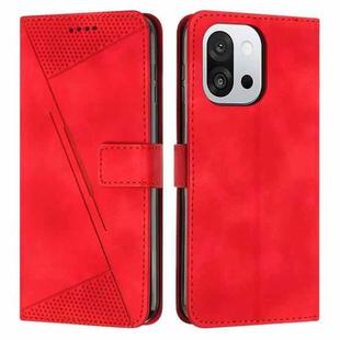 For OnePlus 13T Dream Triangle Leather Phone Case with Lanyard(Red)