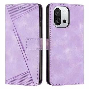 For OnePlus 13T Dream Triangle Leather Phone Case with Lanyard(Purple)