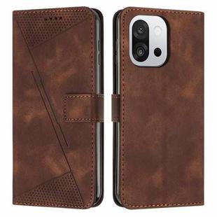 For OnePlus 13T Dream Triangle Leather Phone Case with Lanyard(Brown)