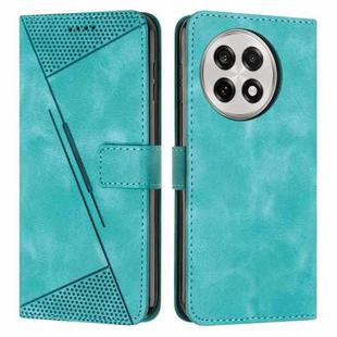 For OnePlus 13R Dream Triangle Leather Phone Case with Lanyard(Green)