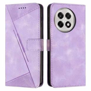 For OnePlus 13R Dream Triangle Leather Phone Case with Lanyard(Purple)