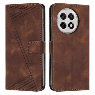 For OnePlus 13R Dream Triangle Leather Phone Case with Lanyard(Brown)