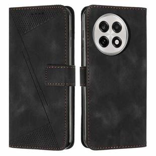For OnePlus 13R Dream Triangle Leather Phone Case with Lanyard(Black)