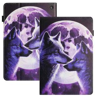 For Amazon Kindle Fire HD 8 2020 2022 Sewing Litchi Texture Smart Leather Tablet Case(Wolf)