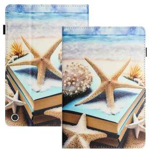 For Amazon Kindle Fire HD 10 2021 Sewing Litchi Texture Smart Leather Tablet Case(Starfish)