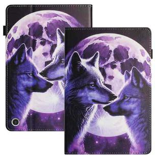 For Amazon Kindle Fire HD 10 2021 Sewing Litchi Texture Smart Leather Tablet Case(Wolf)