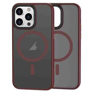 For iPhone 14 Pro Max Brilliant Series MagSafe Micro-frosted Anti-fingerprint PC Phone Case(Purplish Red)
