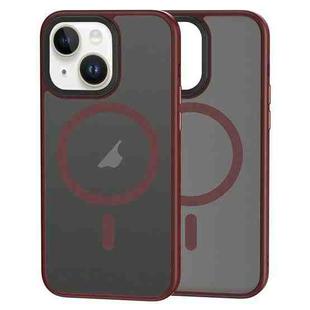 For iPhone 14 Plus Brilliant Series MagSafe Micro-frosted Anti-fingerprint PC Phone Case(Purplish Red)