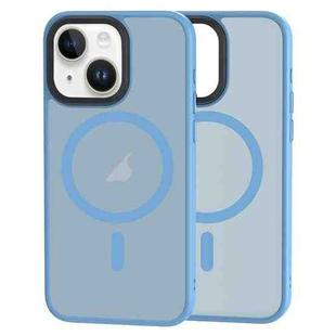 For iPhone 14 Plus Brilliant Series MagSafe Micro-frosted Anti-fingerprint PC Phone Case(Blue)