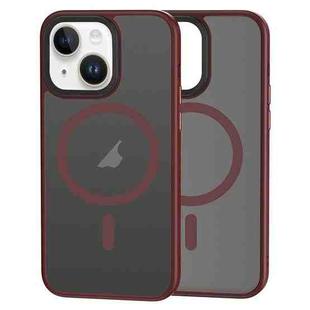 For iPhone 14 Brilliant Series MagSafe Micro-frosted Anti-fingerprint PC Phone Case(Purplish Red)