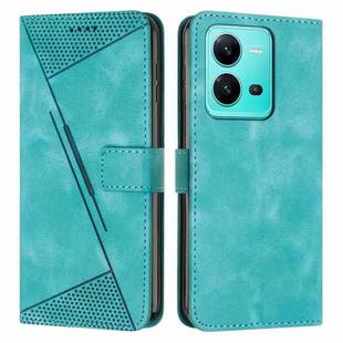For vivo V25 Dream Triangle Leather Phone Case with Lanyard(Green)
