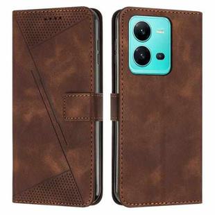 For vivo V25 Dream Triangle Leather Phone Case with Lanyard(Brown)