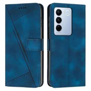 For vivo V27 / V27 Pro Dream Triangle Leather Phone Case with Lanyard(Blue)