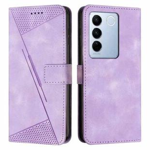 For vivo V27 / V27 Pro Dream Triangle Leather Phone Case with Lanyard(Purple)