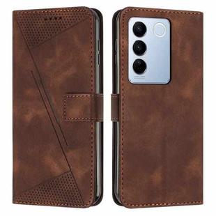 For vivo V27 / V27 Pro Dream Triangle Leather Phone Case with Lanyard(Brown)