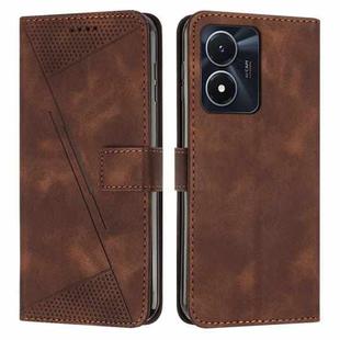 For vivo Y02s Dream Triangle Leather Phone Case with Lanyard(Brown)