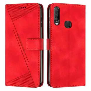 For vivo Y15 / Y17 Dream Triangle Leather Phone Case with Lanyard(Red)