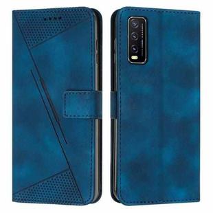 For vivo Y20 / Y20i Dream Triangle Leather Phone Case with Lanyard(Blue)