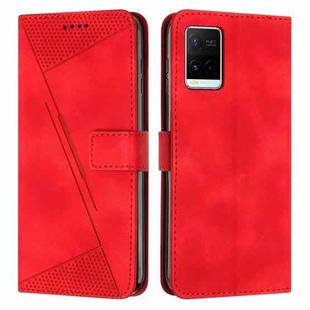For vivo Y21 / Y21s / Y33s Dream Triangle Leather Phone Case with Lanyard(Red)