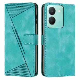 For vivo Y36 Dream Triangle Leather Phone Case with Lanyard(Green)